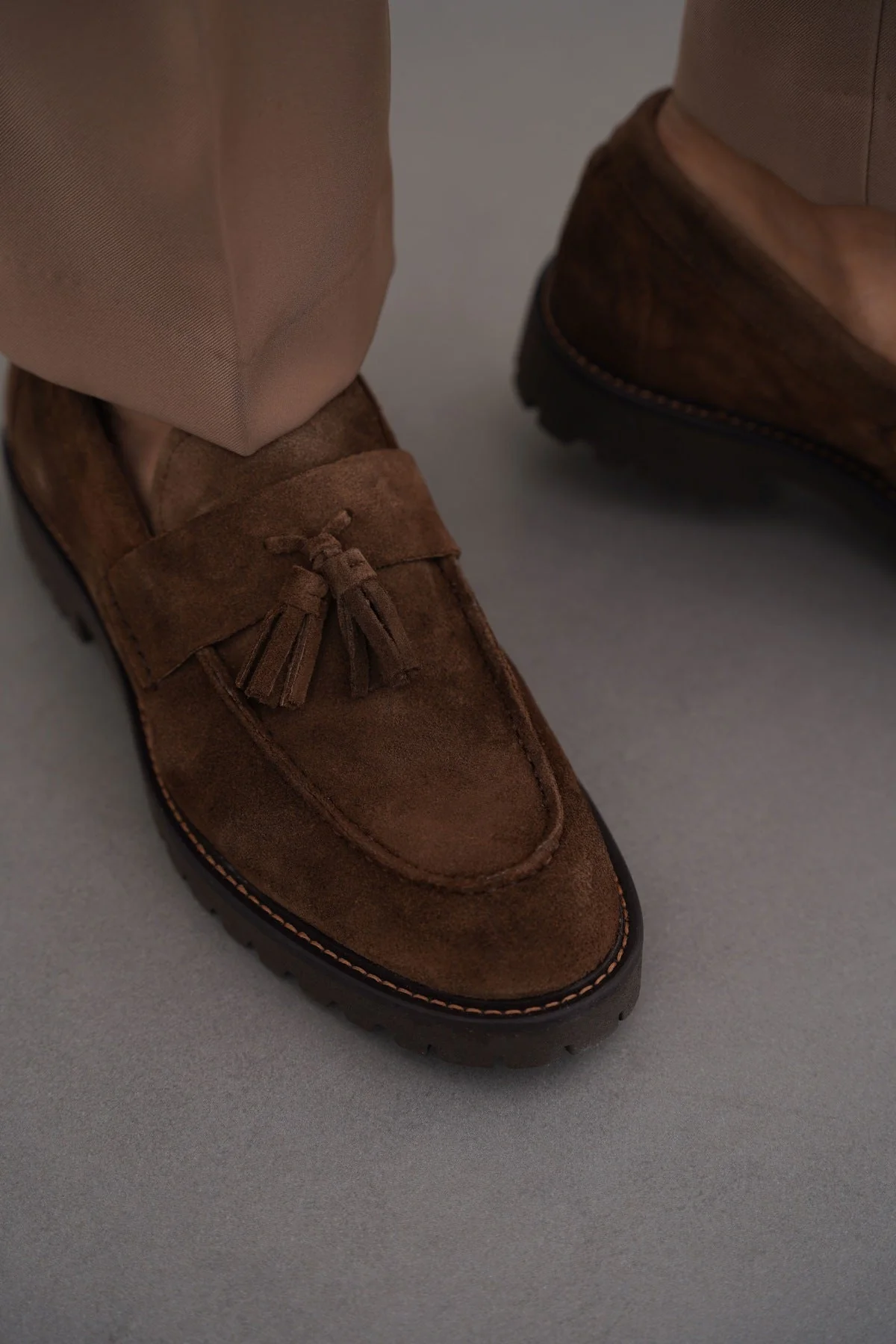 SUEDE TASSEL LOAFERS