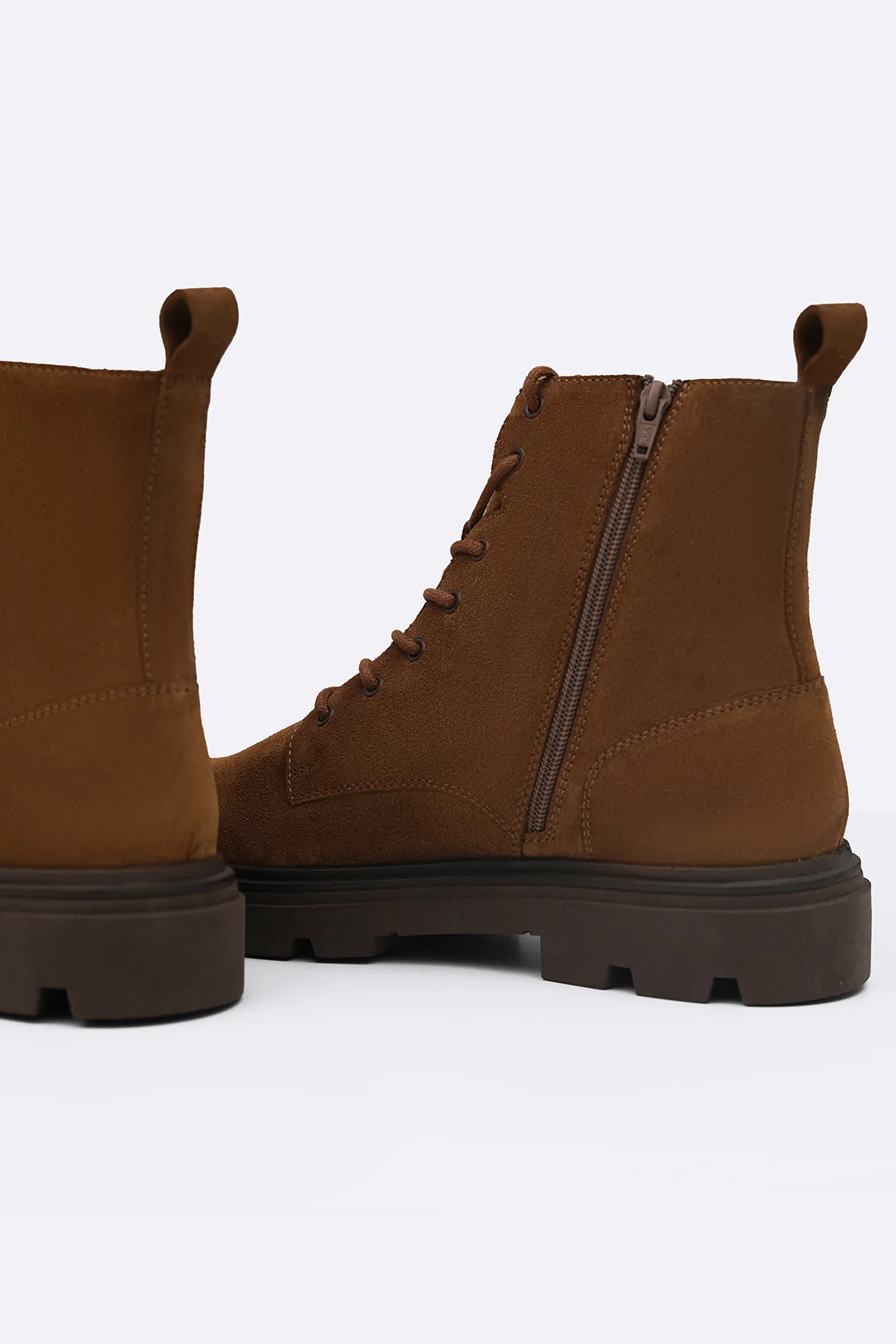 CHUNKY LEATHER BIKER BOOTS