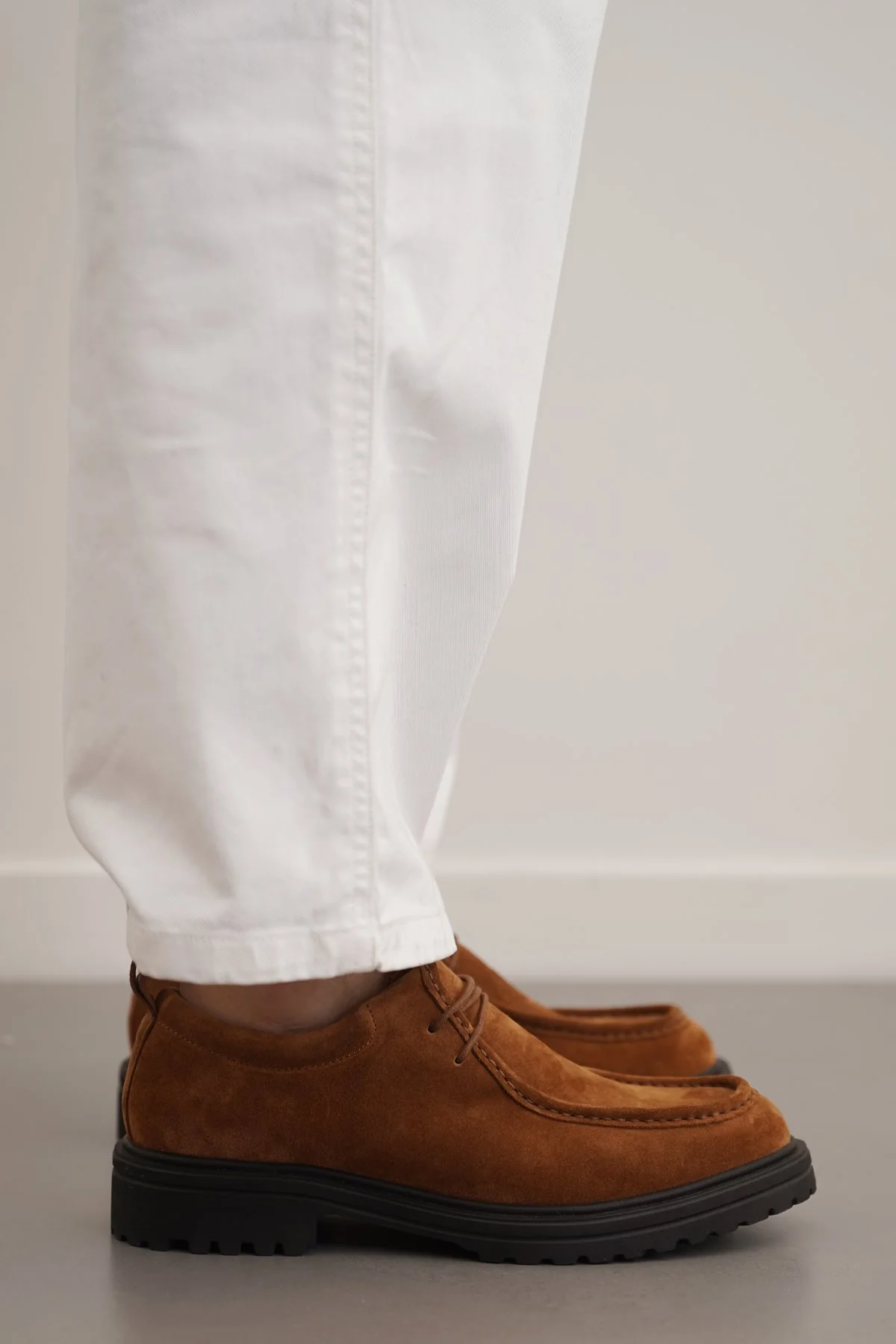 LEATHER MOC-TOE SHOES